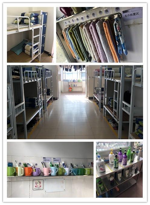 温馨整洁的宿舍实训室是学生工作习惯养成的最前线,在模拟真实工作